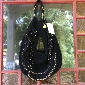 BIG BUDDHA GOLD STUDDED FRINGED POCKET BOOK-NEW